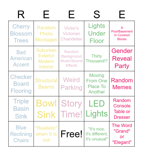 TrueReeses Bingo Card