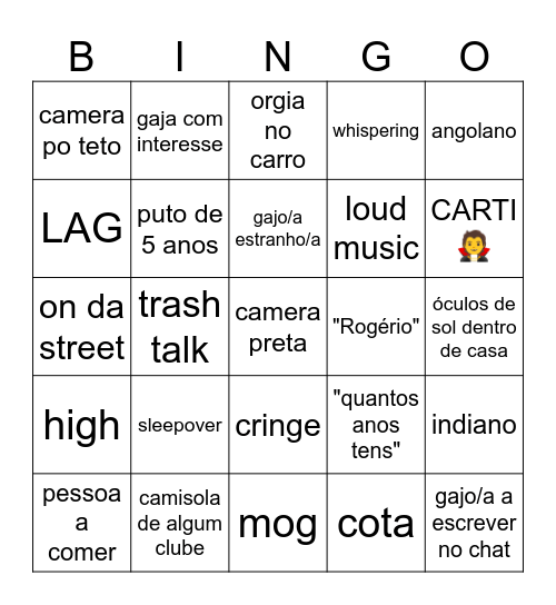 chat pt bingo Card