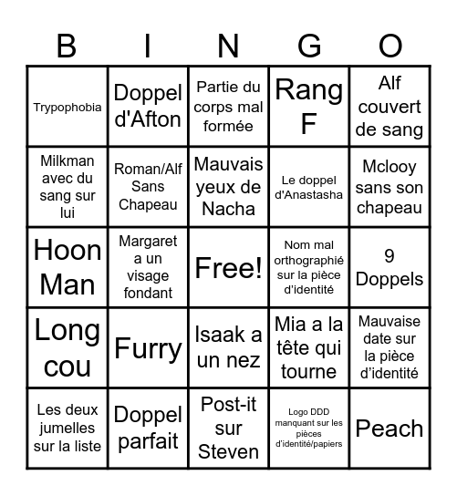 TNMN FR Bingo Card