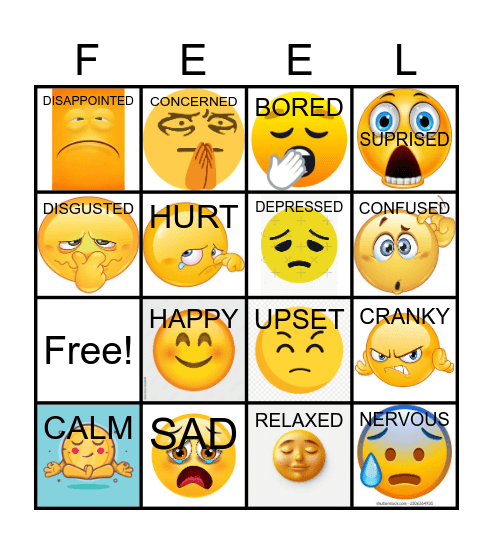 EMOTIONS BINGO! Bingo Card