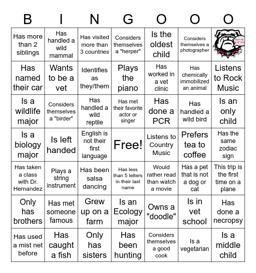 Get to know you BINGOOO Bingo Card