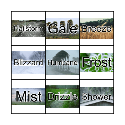 Weather bingo! Bingo Card