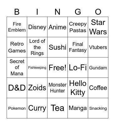 How Many Interests/Likes do you Share with Anpan_Panda? Bingo Card
