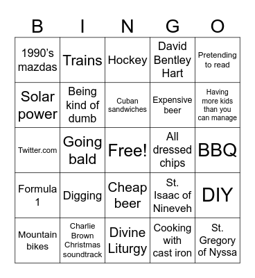 True Leveller Bingo Card