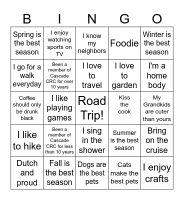 Human Bingo Card