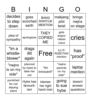 MHJ CONFERENCE Bingo Card