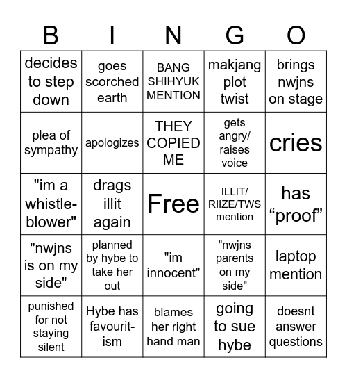 MHJ CONFERENCE Bingo Card