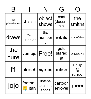 romano bingo Card