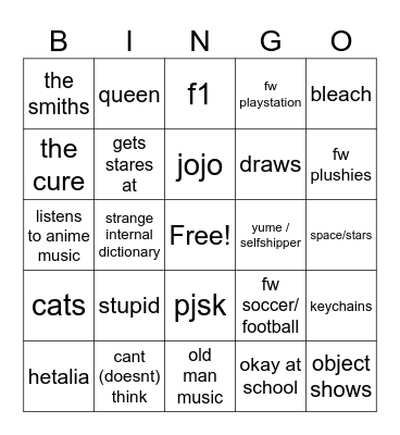 romano bingo bongo Bingo Card