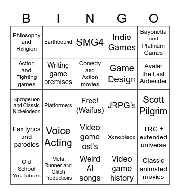Xenowolf Bingo Card