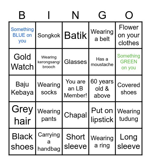 HARI RAYA BINGO Card