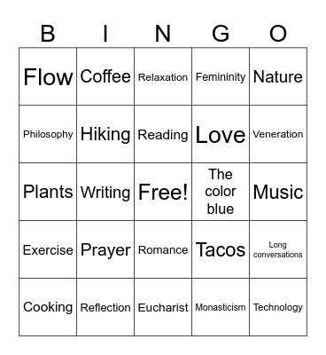 Big Sky Bingo Card