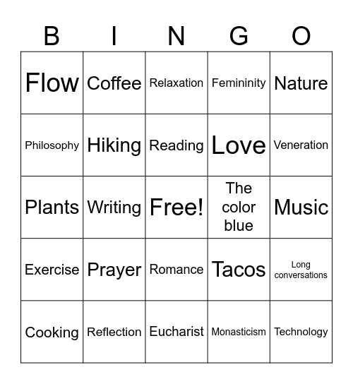 Big Sky Bingo Card