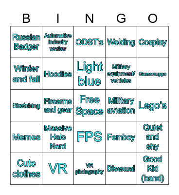 Garfy bingo Card