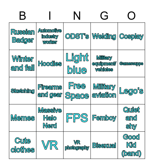 Garfy bingo Card