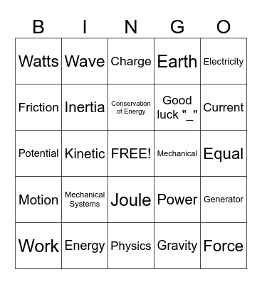 REVIEW Bingo Card