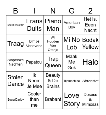 KINGS DAY Bingo Card