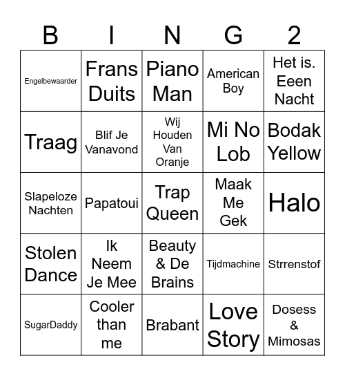 KINGS DAY Bingo Card