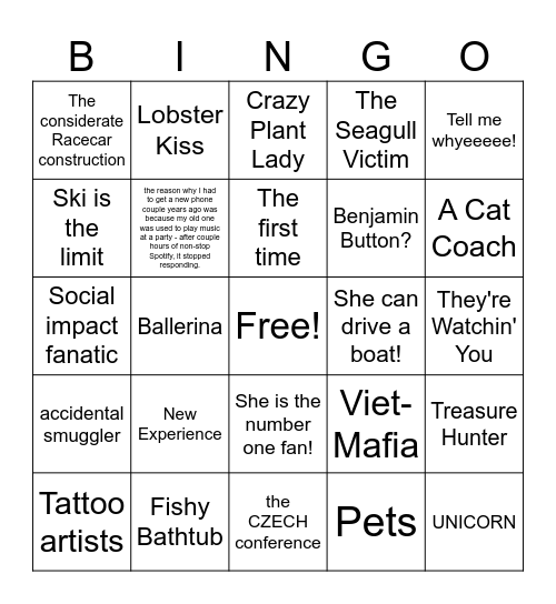 Fun Fact Bingo Card