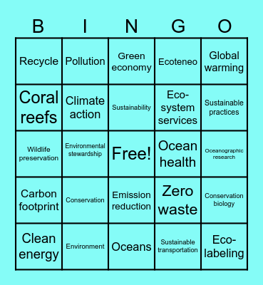 Planet Playbook: Eco Bingo Edition Bingo Card