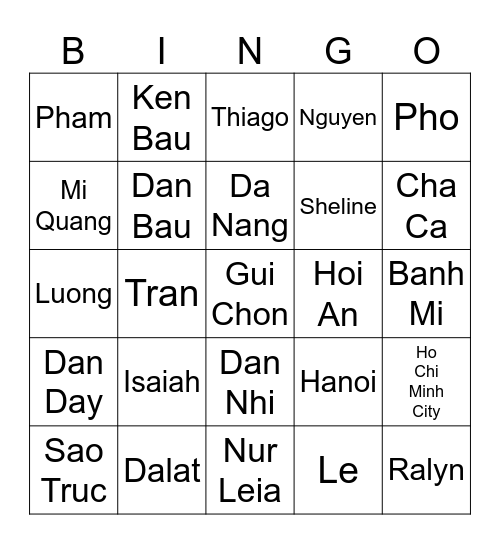 KALINGGA Bingo Card