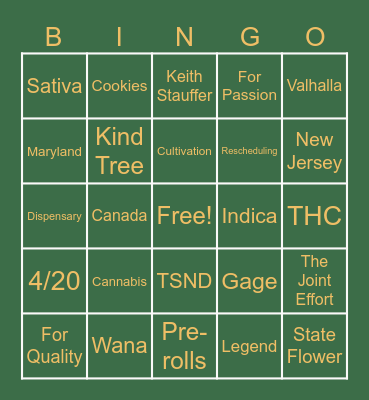 TerrAscend Bingo Card
