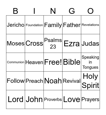 BIBLE Bingo Card