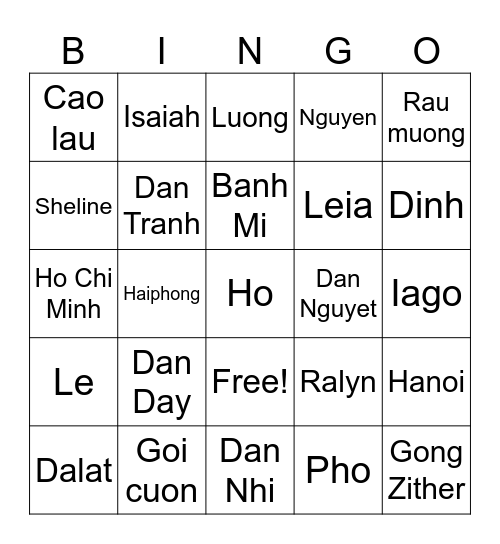 Reins Bingo Card