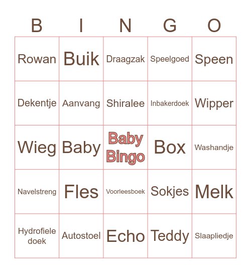 Gardenmann's Baby Bingo Card