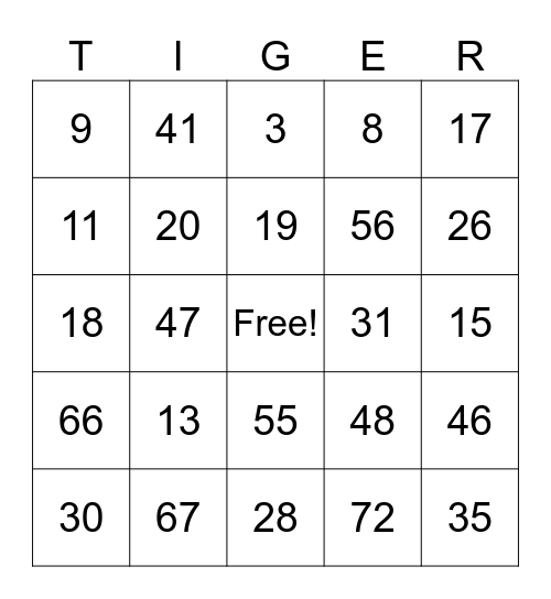 Stilwell Bingo!! Bingo Card