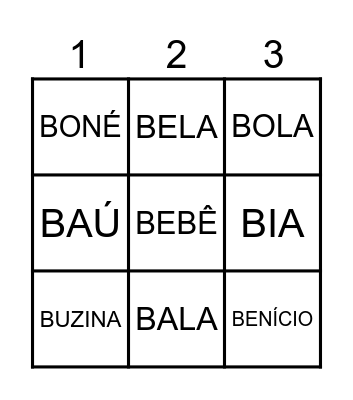 Bingo do B Bingo Card