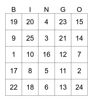 Jgk Bingo Card