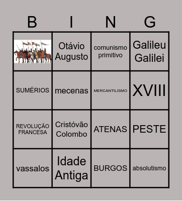 BINGO DE HISTÓRIA Bingo Card