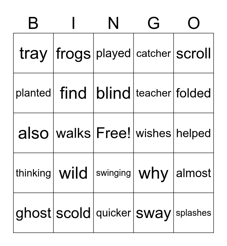 Level 3A Bingo Card