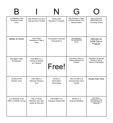 I met someone who... Bingo Card