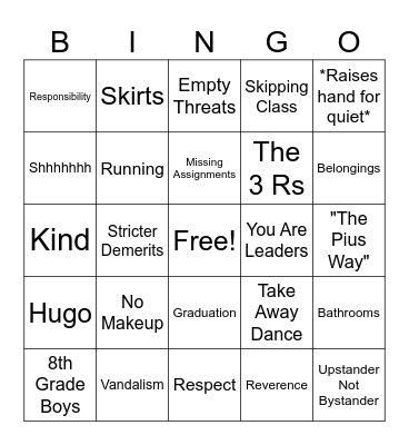 Mrs. Novak Bingo Card