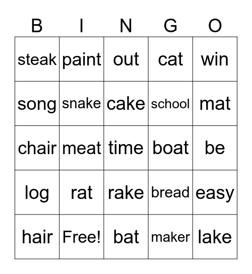 Chester Van Chime Bingo Card