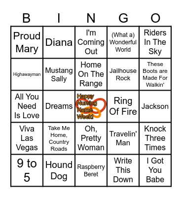 National Nursing Home Week 2024! Bingo Card