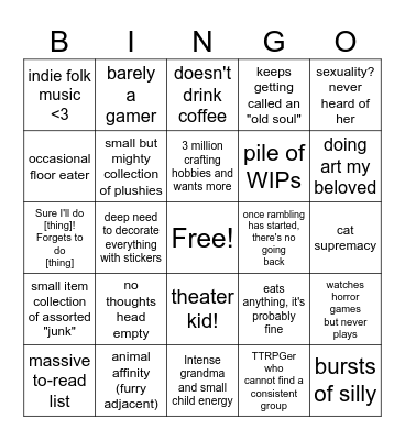 Itty Bitty Bingo Card