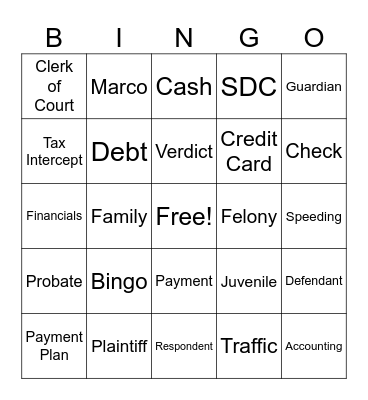 FIRST ROUND Bingo Card