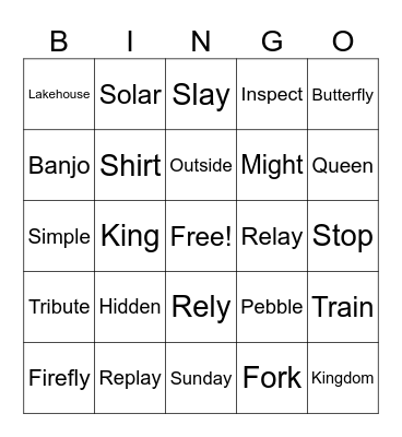 Sonday 4-5 Bingo Card