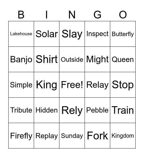 Sonday 4-5 Bingo Card