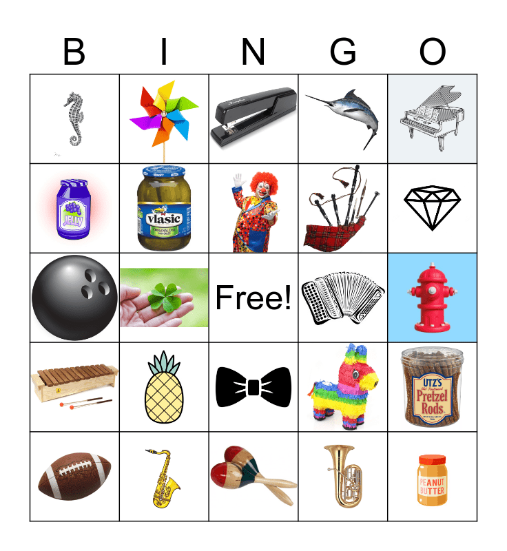 52 Bingo- Random images 1 Bingo Card