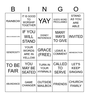 Jesus is a Game Changer Bingo Card