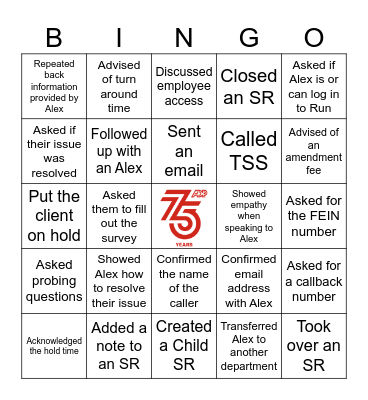Observation Bingo! Bingo Card