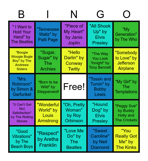 Boogie Bingo - Classics Game Bingo Card