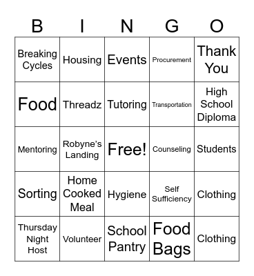 Robynes Nest BINGO Card