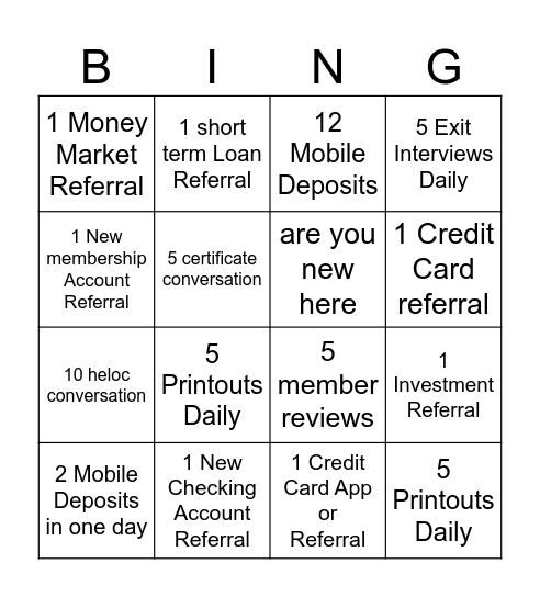 Teller Bingo Card