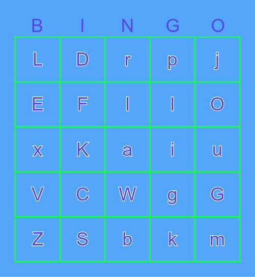 The Alphabet Bingo Card