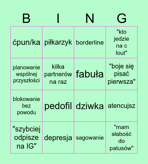 yubo bingo z essom Bingo Card